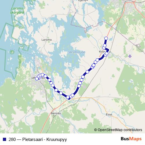 280 bus Line Map