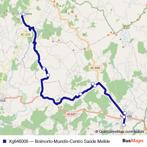Xg646008 bus Line Map