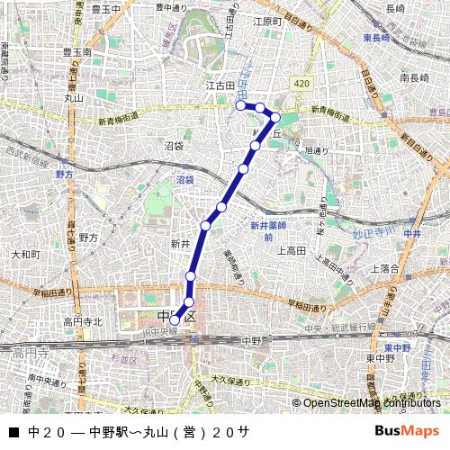 中２０ bus Line Map