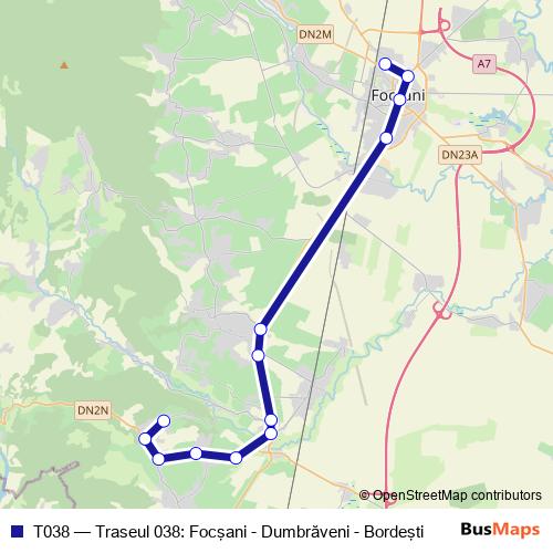 T038 bus Line Map