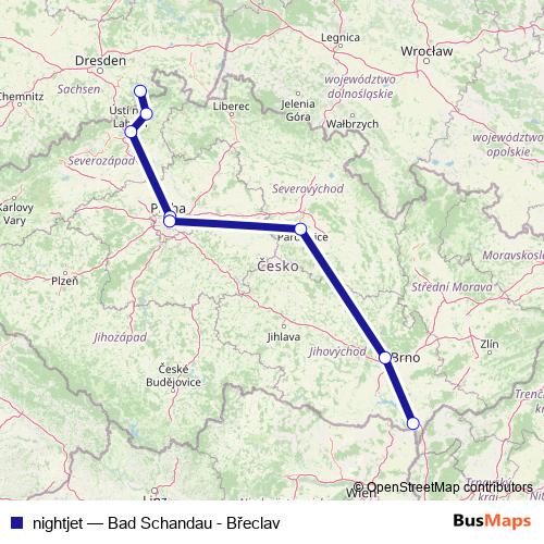 nightjet rail Line Map