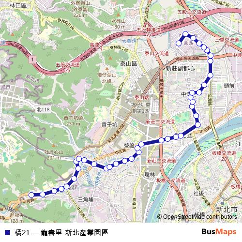 橘21 bus Line Map