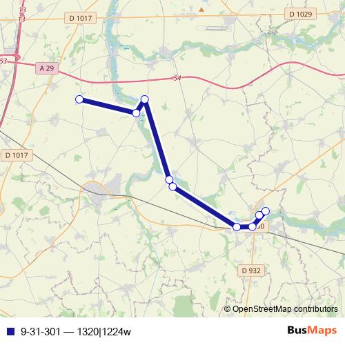 9-31-301 bus Line Map