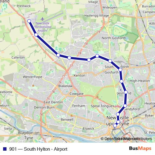 901 bus Line Map