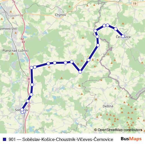 901 bus Line Map