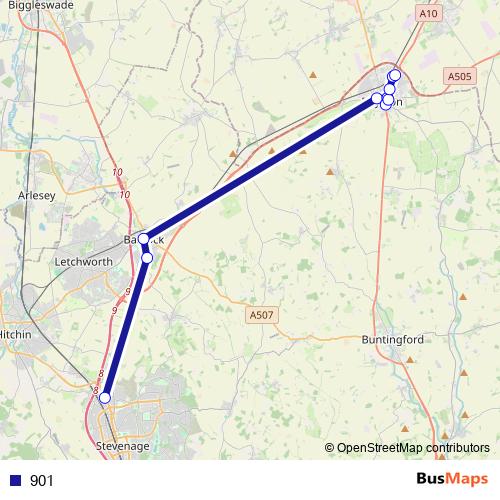 901 bus Line Map