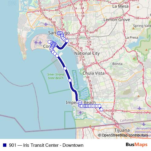 901 bus Line Map