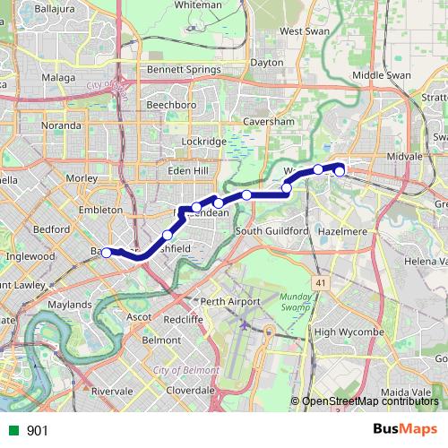 901 bus Line Map