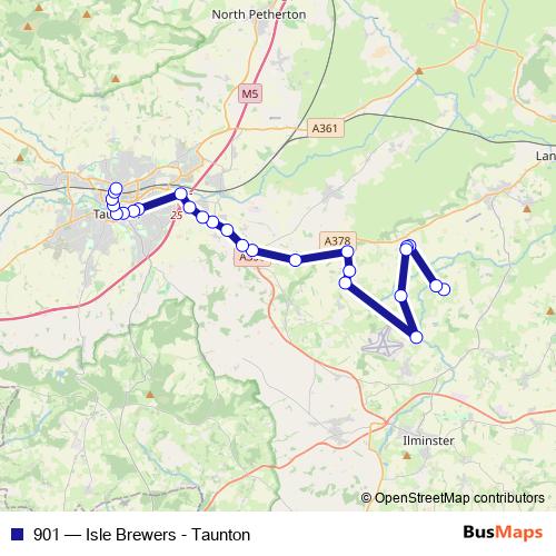 901 bus Line Map