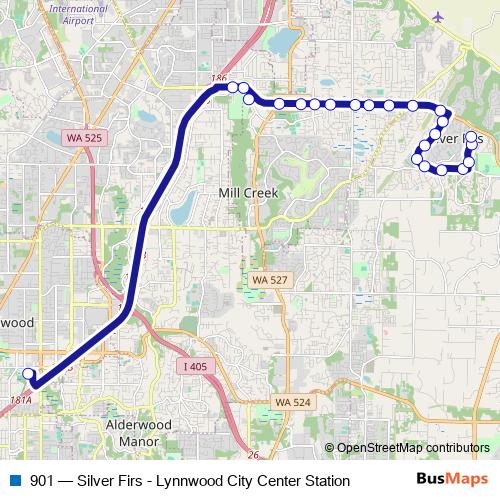901 bus Line Map