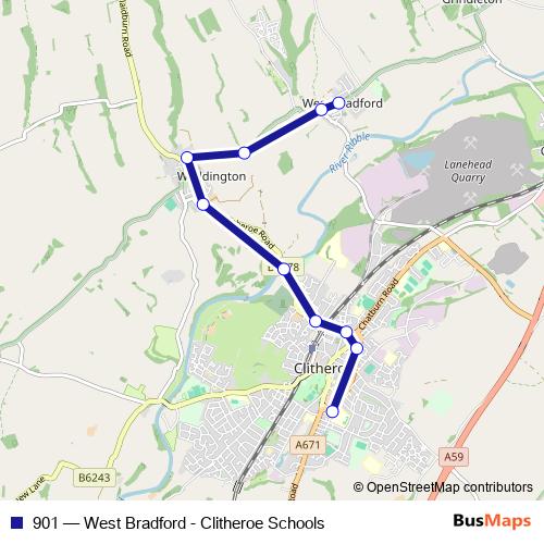 901 bus Line Map