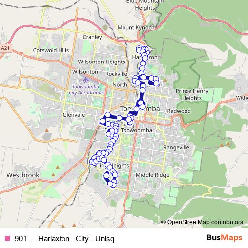 901 bus Line Map