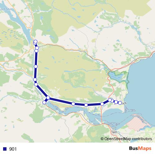 901 bus Line Map