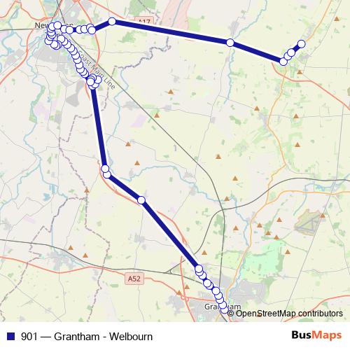 901 bus Line Map