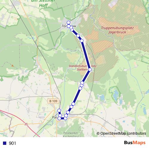 901 bus Line Map