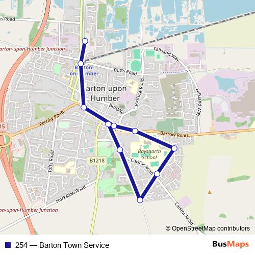 254 bus Line Map