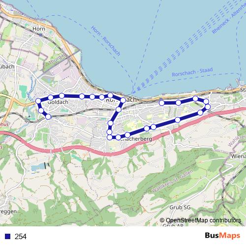 254 bus Line Map