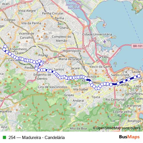 254 bus Line Map