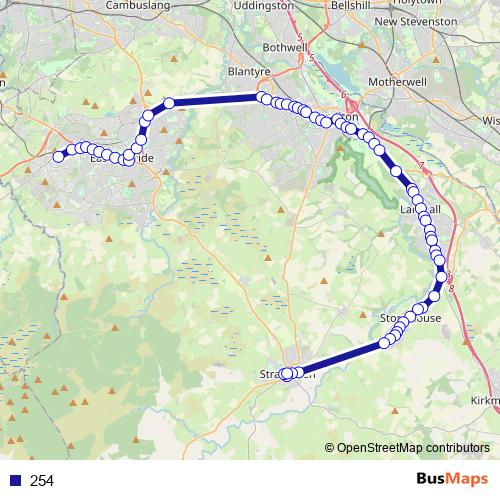 254 bus Line Map