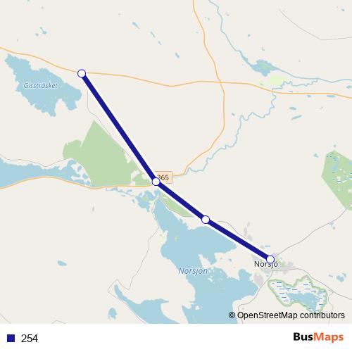 254 bus Line Map