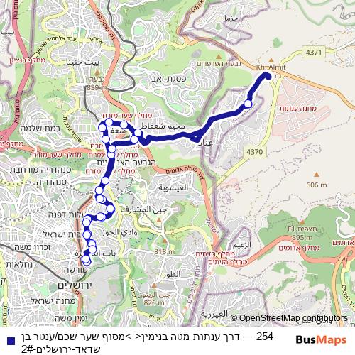 254 bus Line Map