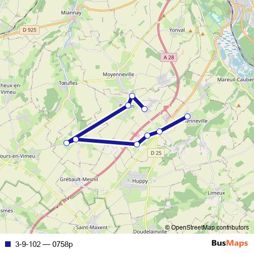 3-9-102 bus Line Map
