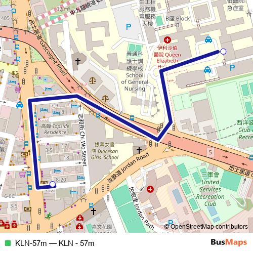 KLN-57m bus Line Map