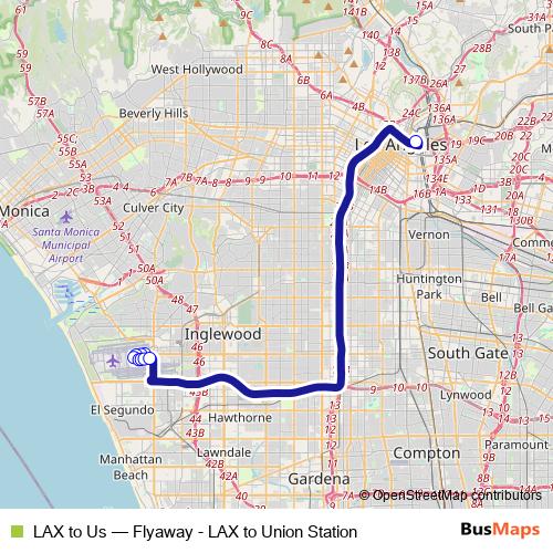 LAX to Us bus Line Map