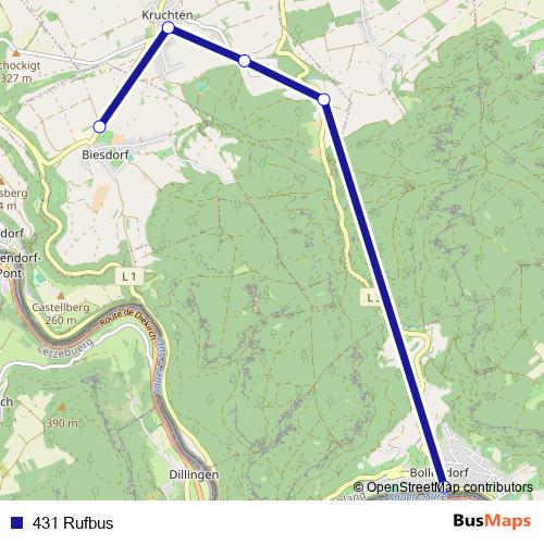 431 Rufbus bus Line Map