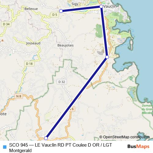 SCO 945 bus Line Map