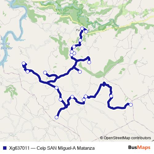 Xg637011 bus Line Map