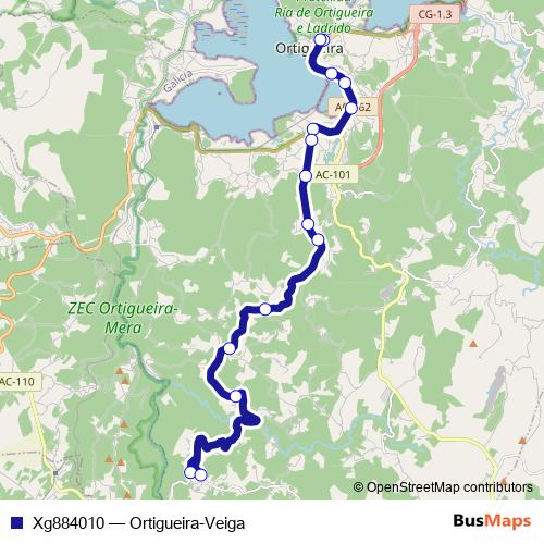 Xg884010 bus Line Map