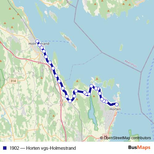 1902 bus Line Map
