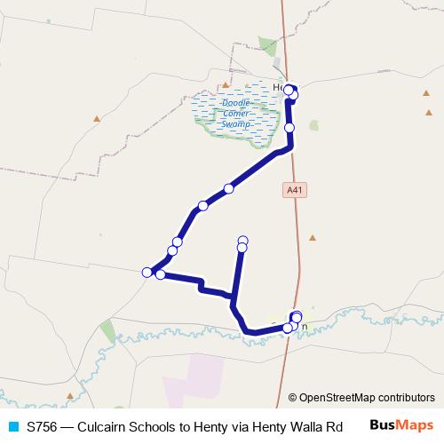 S756 bus Line Map