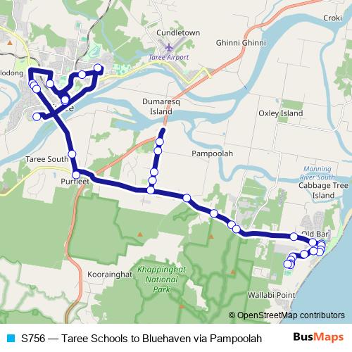 S756 bus Line Map