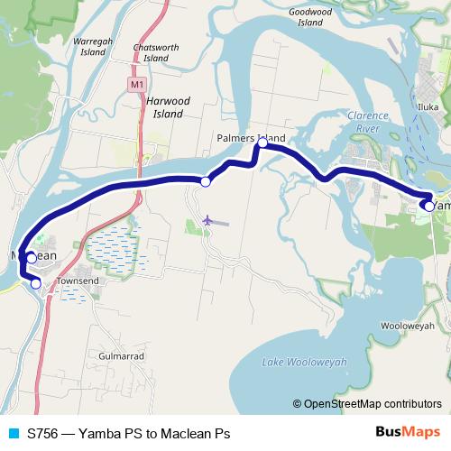 S756 bus Line Map