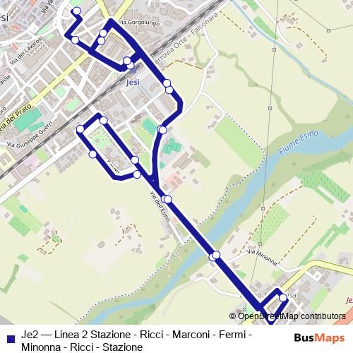 Je2 bus Line Map
