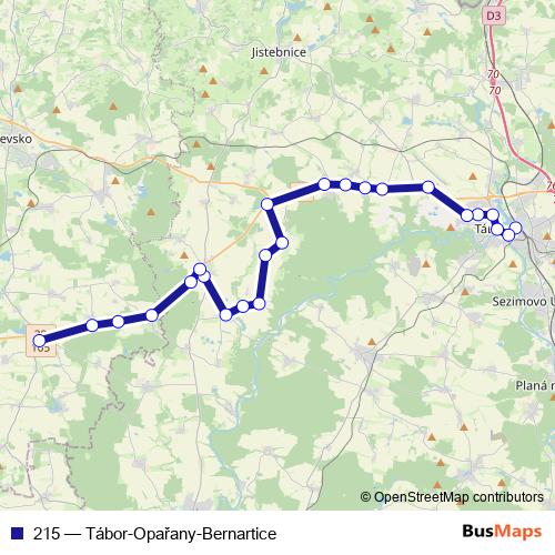 215 bus Line Map