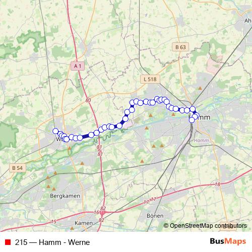 215 bus Line Map