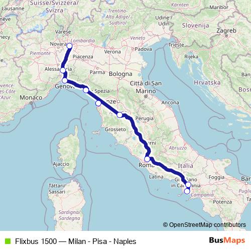 Flixbus 1500 bus Line Map