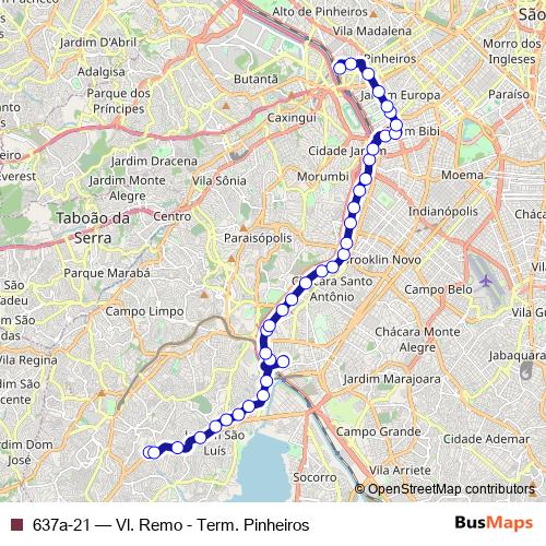 637a-21 bus Line Map