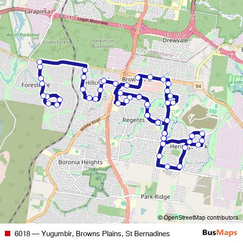 6018 bus Line Map