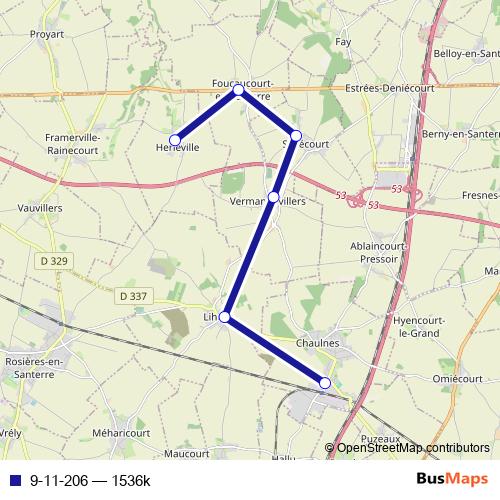 9-11-206 bus Line Map