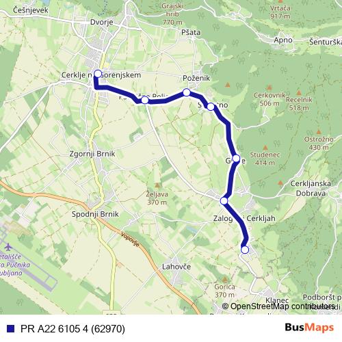 PR A22 6105 4 (62970) bus Line Map