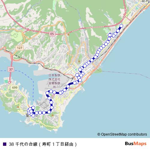 38 千代の台線(寿町1丁目経由) bus Line Map