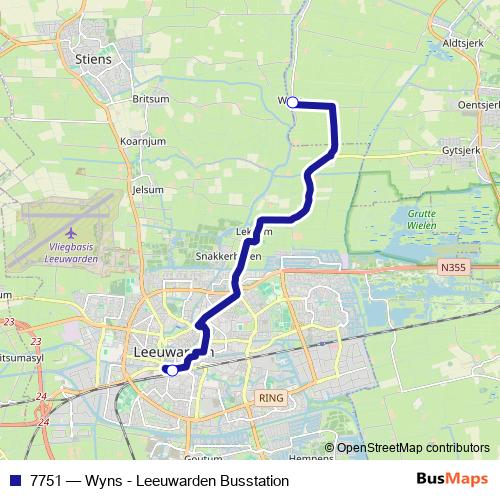 7751 bus Line Map