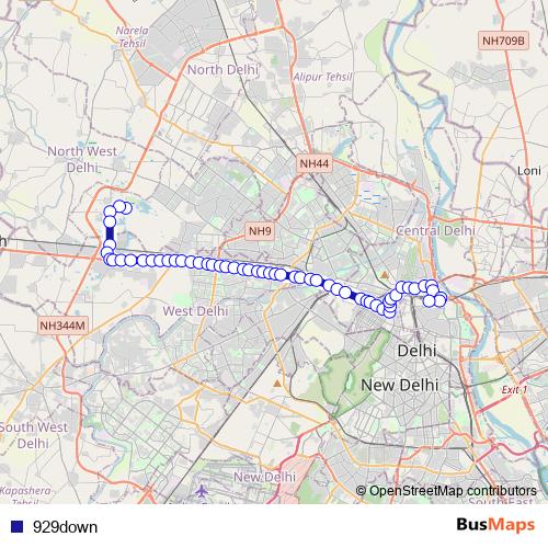 929down bus Line Map