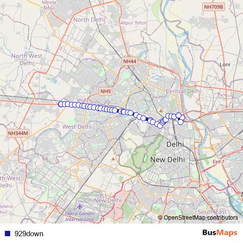 929down bus Line Map