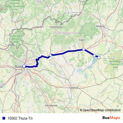 15502 Tisza-Tó rail Line Map