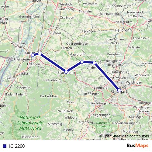 IC 2260 rail Line Map